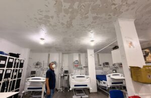 Cabral denuncia teto comprometido em área do Hospital da Vida